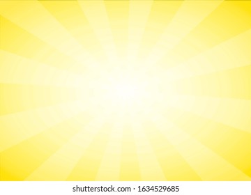 Yellow abstract background with Light Burst, Vector backdrop illustration of Sunlight with copy space.