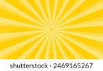 Yellow abstract background with light of sunburst. yellow starburst with halftone. sun ray retro background with flash