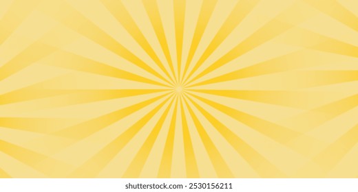Fundo abstrato amarelo com luz de sunburst. amarelo starburst com meio-tom. raio solar fundo retro com flash