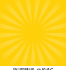 Yellow abstract background with light of sunburst. yellow starburst with halftone. sun ray retro background with flash