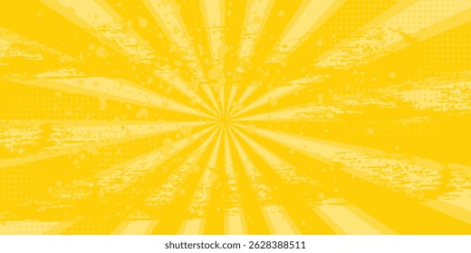 Fondo abstracto amarillo con la luz de la explosión de sol. estelada amarilla con medio tono eps 10