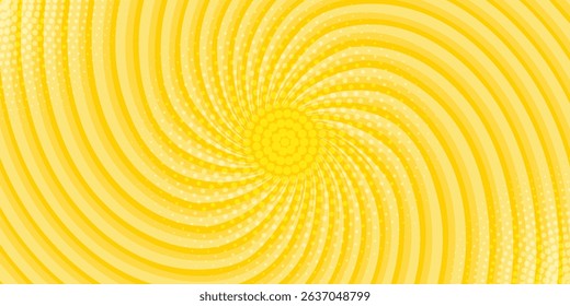 Yellow abstract background with light of sunburst. yellow starburst with halftone. sun ray retro background with flash
