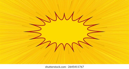 Fundo abstrato amarelo com luz de sunburst. amarelo starburst com meio-tom. raio solar fundo retro com flash