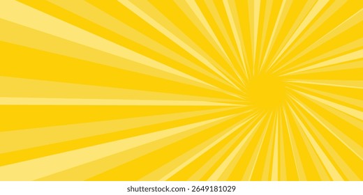 Yellow abstract background with light of sunburst. yellow starburst with halftone. sun ray retro background with flash vector