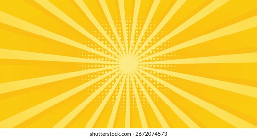 Gelber abstrakter Hintergrund mit Licht von Sonnenaufgang. gelber Stern mit Halbton.