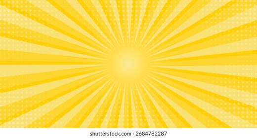 Fondo abstracto amarillo con la luz de la explosión de sol. estelada amarilla con ilustraciones arte simple bueno