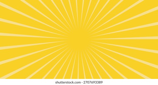 Fondo abstracto amarillo con la luz de la explosión del sol. estelada amarilla con el semitono. fondo retro del rayo del sol con el flash