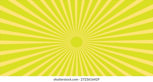 Fundo abstrato amarelo com luz de sunburst. amarelo starburst com meio-tom. raio solar fundo retro com flash