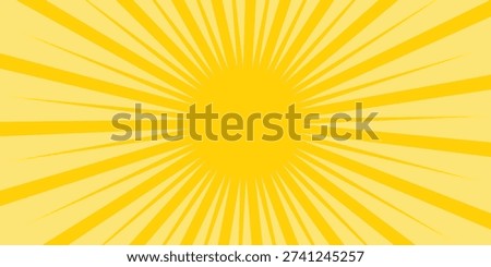 Yellow abstract background with light of sunburst. yellow starburst with halftone. sun ray retro background with flash