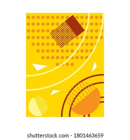 yellow abstract background with orange dots over white background, colorful design, vector illustration