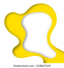 Yellow abstract background papercut. wave organic graphic geometric. vector design. creative gradient background for web banner. Wallpaper, Card, backdrop, presentation, poster.