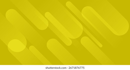 Yellow abstract background with rounded geometric shapes, minimal modern design.