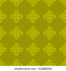 Yellow abstract background, striped textured geometric seamless pattern