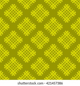 Yellow abstract background, striped textured geometric seamless pattern