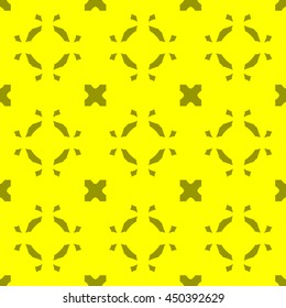 Yellow abstract background, striped textured geometric seamless pattern