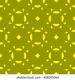 Yellow abstract background, striped textured geometric seamless pattern