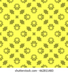 Yellow abstract background, striped textured geometric seamless pattern