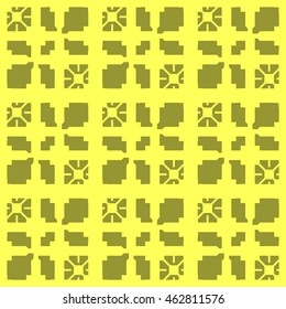Yellow abstract background, striped textured geometric seamless pattern