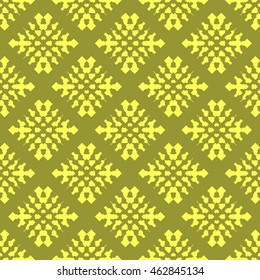 Yellow abstract background, striped textured geometric seamless pattern