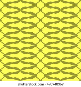 Yellow abstract background, striped textured geometric seamless pattern