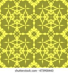 Yellow abstract background, striped textured geometric seamless pattern