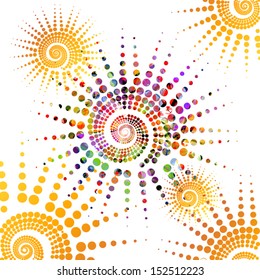 Yellow abstract background with the sun