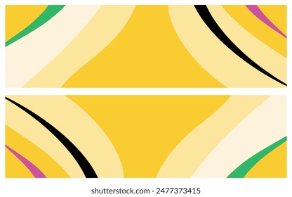 Yellow abstract background. Vector banner design. Flat vector background.