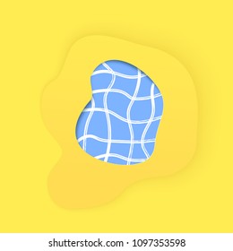 Yellow abstract background. Vector square template with papercut shapes. 