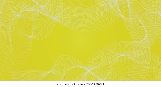 Yellow abstract background and white line wave 