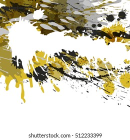 Yellow abstract background with white space at the centre and light dots around vector illustration