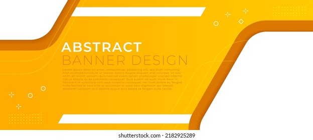 Yellow abstract banner vector design, template background with copy space and editable