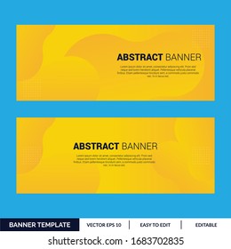 Yellow Abstract Banners Graphic Design Template for application, web mail digital display style. Editable Simple info banner