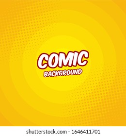 Yellow Abstract Comic Background. Vector Illustration