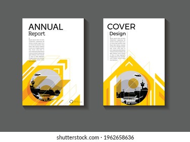 yellow abstract cover background modern design modern book cover Brochure cover template,annual report, magazine and flyer layout Vector a4