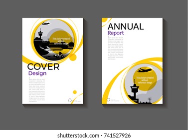 Yellow Abstract  Cover Circle Design Modern Book Cover Brochure Cover  Template,annual Report, Magazine And Flyer Layout Vector A4