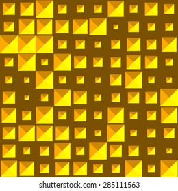 Yellow abstract crystals  seamless pattern. Vector illustration.