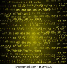 yellow abstract cyber future technology concept background, illustration, circuit, binary code. move motion speed. sci-fi