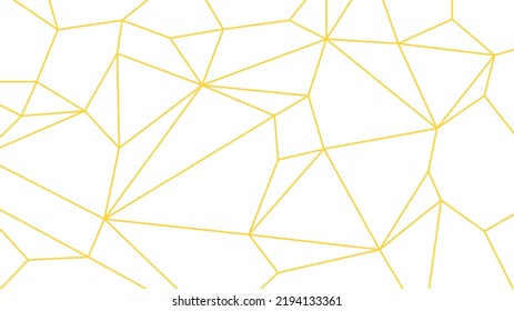 Yellow abstract diamond polygon lines geometry background template. Low poly linked graphic vector.