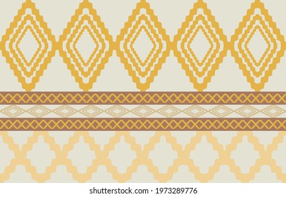 yellow abstract ethnic geometric pattern design for background or wallpaper. fabric vector illustration