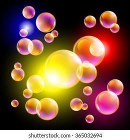 yellow abstract festive bokeh lights background art