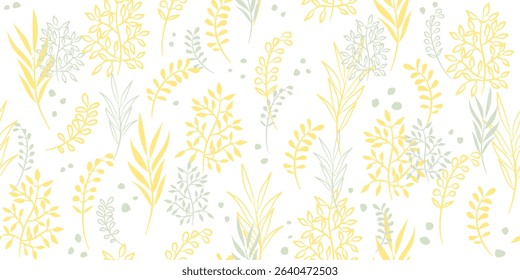 Yellow Abstract Floral seamless pattern design for fashion textiles, graphics, backgrounds and crafts