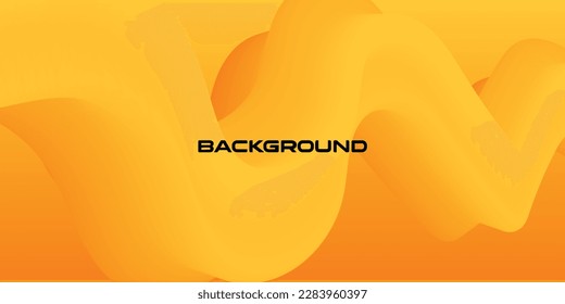 Yellow Abstract fluid wave. Modern poster with gradient 3d flow shape. social media background