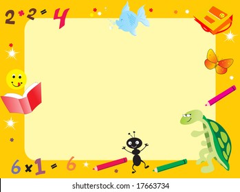 yellow abstract frame for kid, illustration