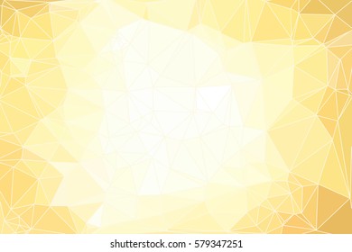 Yellow abstract geometric background consisting of colored triangles and light mesh.