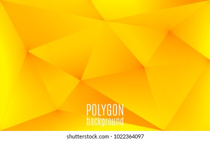 Yellow abstract geometric background. Polygon shapes backdrop. Triangular low poly mosaic. Creative design template. Vector illustration.