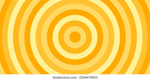 Yellow abstract geometric background. Tunnel of circles. Summer concept. Great for cover, banner, flyer, brochure, wallpaper