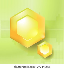 yellow abstract geometric hexagons