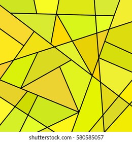 yellow abstract geometric vector background, stained glass