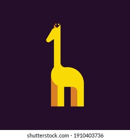 yellow and abstract giraffe with editable color background