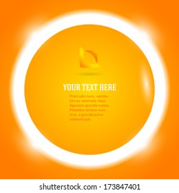Yellow abstract glowing circle light background. Vector illustration EPS 10 for design website or flyer / presentation template / brochure layout page  / cover book or magazine / advertising booklet